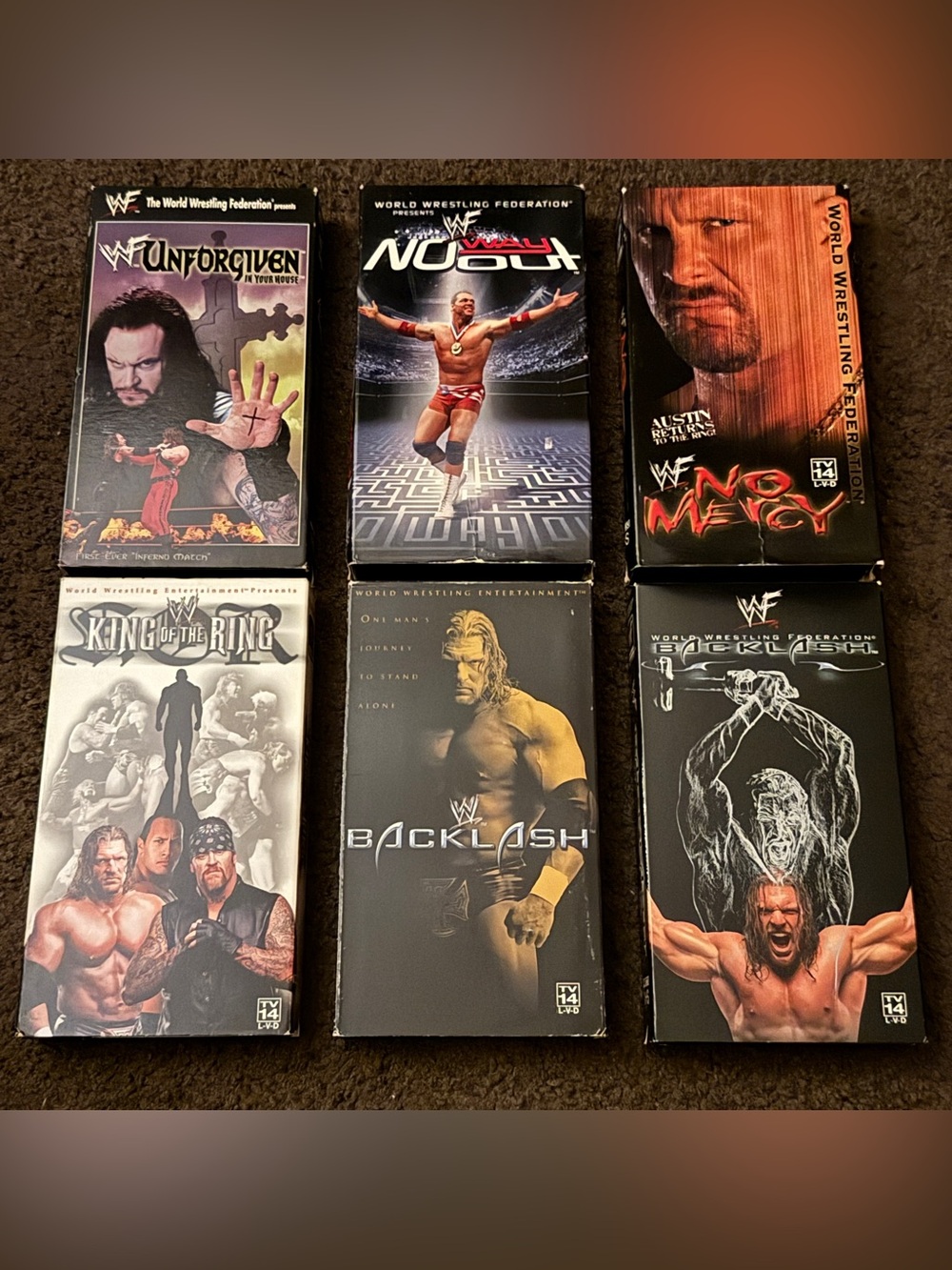 Lot of 6 WWE WWF VHS tapes - SOLD AS IS